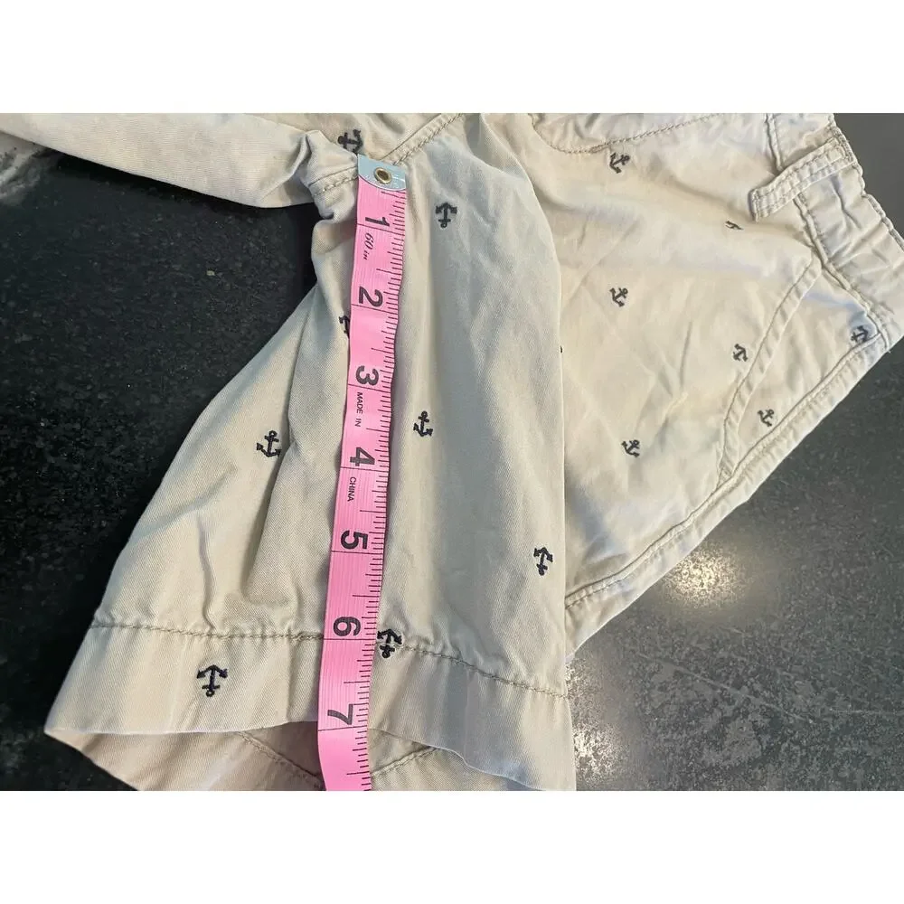 OshKosh B/Gosh youth shorts 7 khaki with anchors 100% cotton